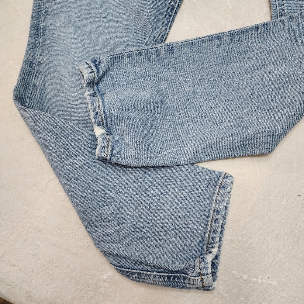 Agolde Jeans Women Size 26 High Rise Slim Srtetch Button Fly Light Blue Cotton - Picture 6 of 10